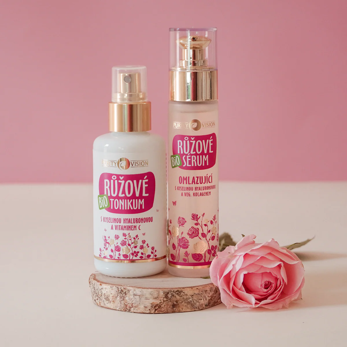 Purity Vision Růžové omlazující hyaluronové sérum BIO (50 ml) - Image 4